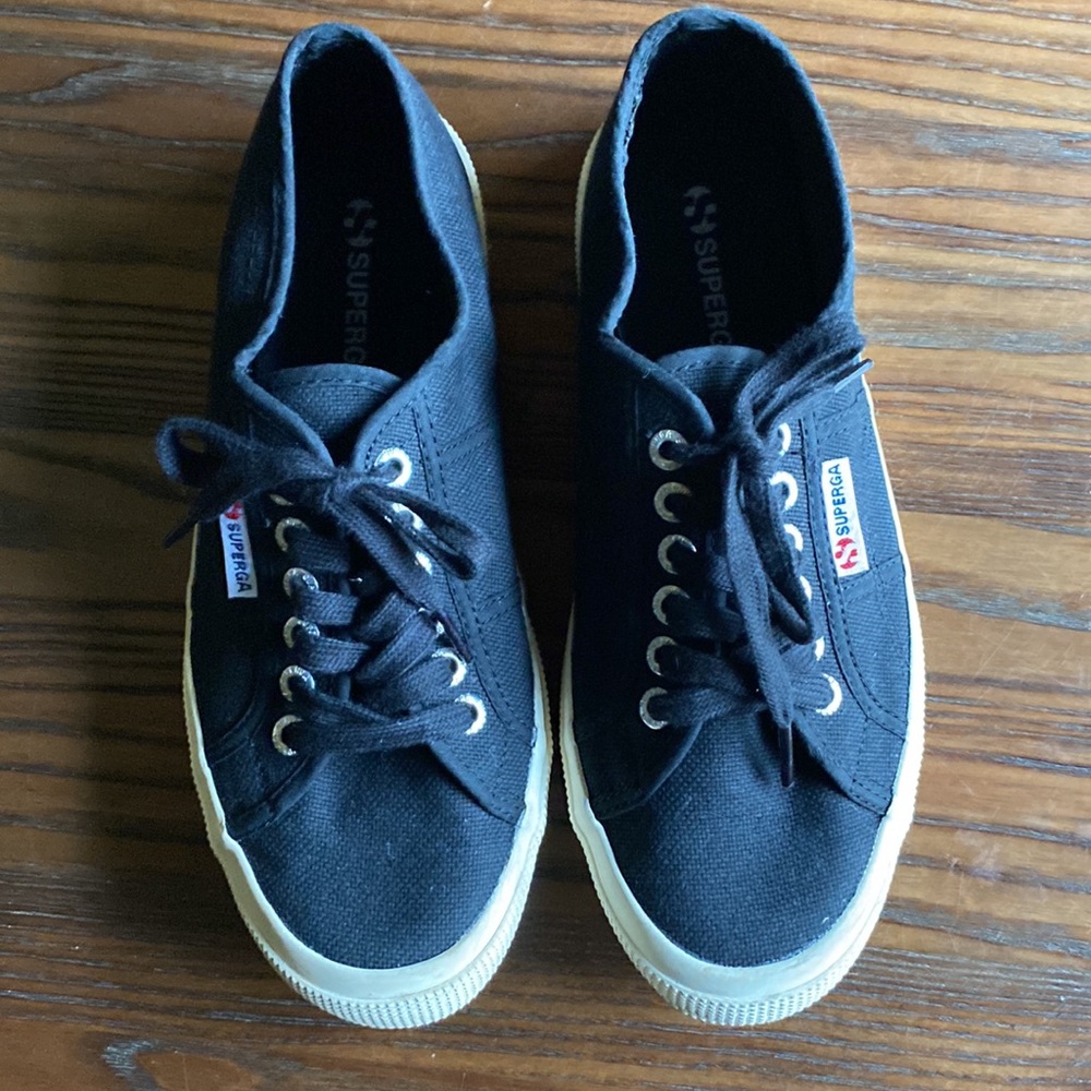 Superga 2750 Cotu Classic Black Canvas Sneakers Size 40